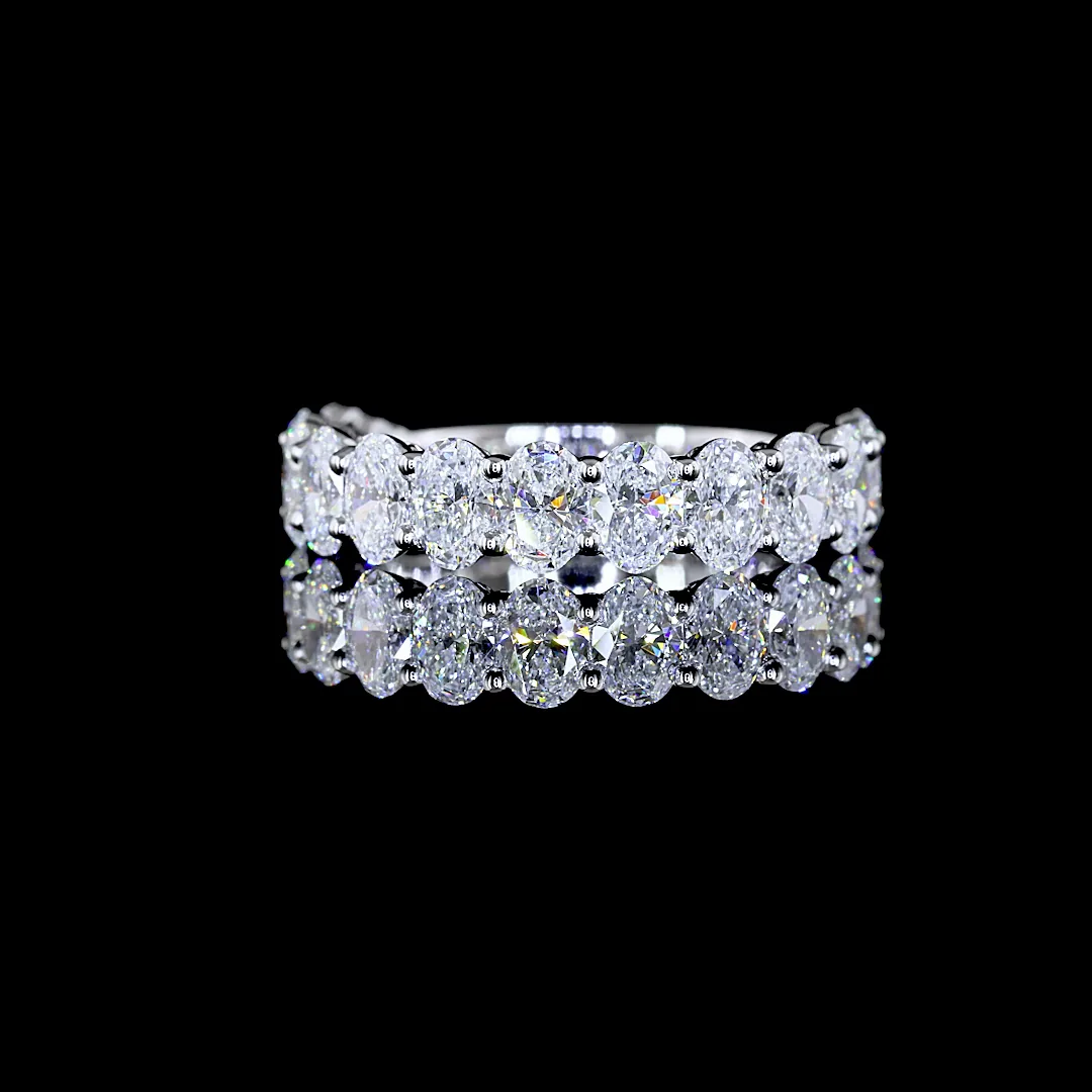 1.91 Cts 14k White Gold Oval Shape 3/4 Band Eternity Band - Video