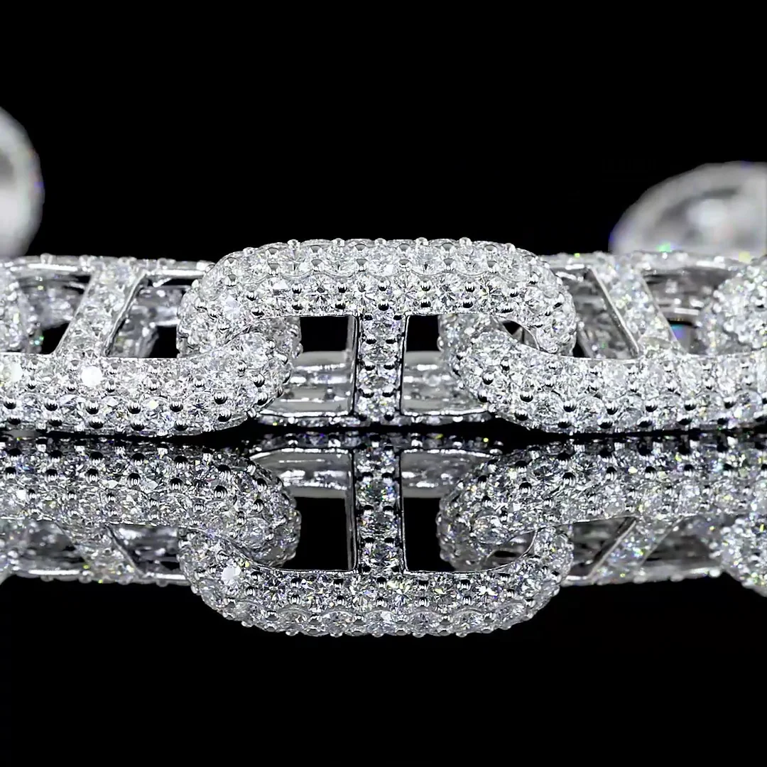 20.41 Cts 14k White Gold Round Shape Special Bracelet - Image 2