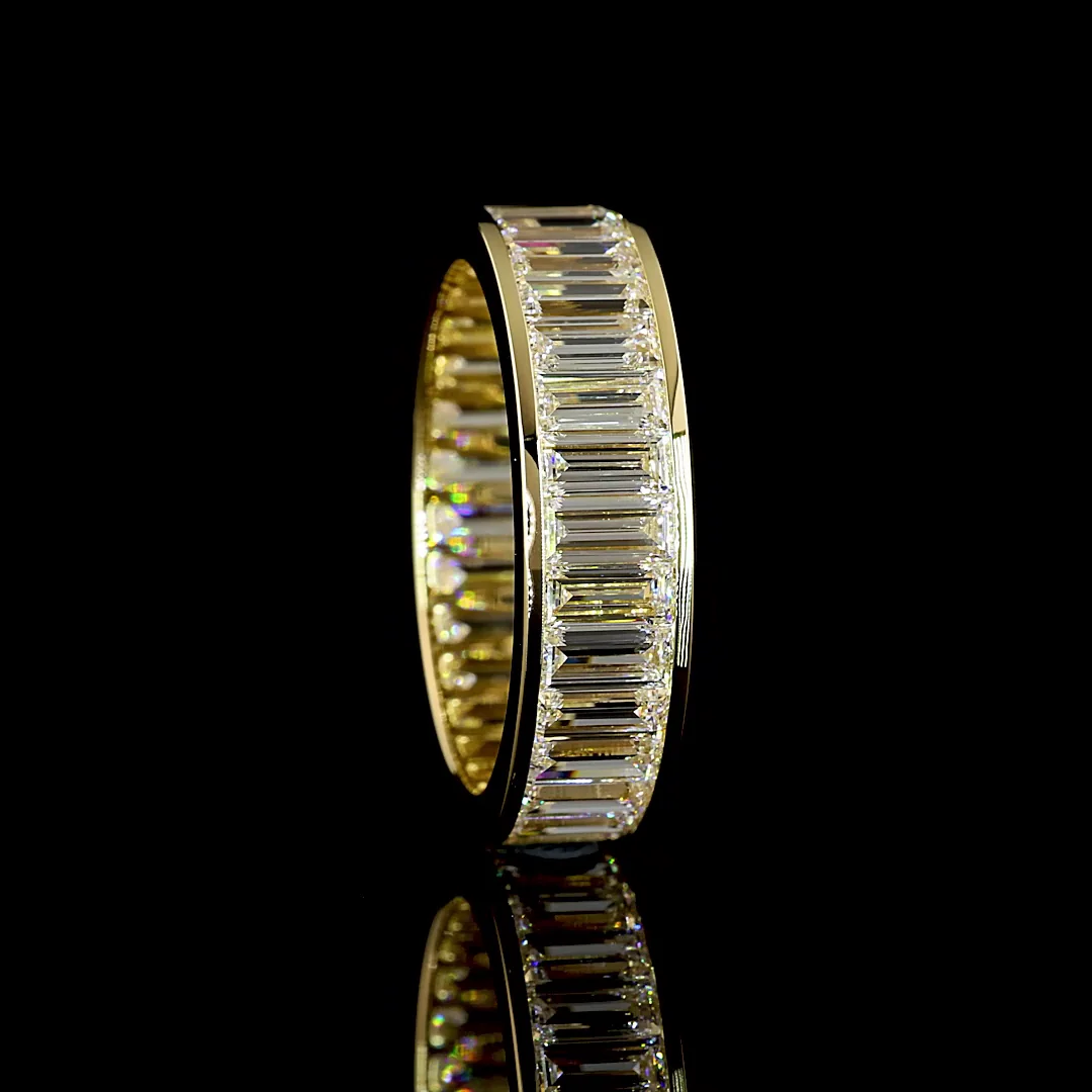 6.36 Cts 14k Yellow Gold Baguette Shape Eternity Band Eternity Band - Image 2
