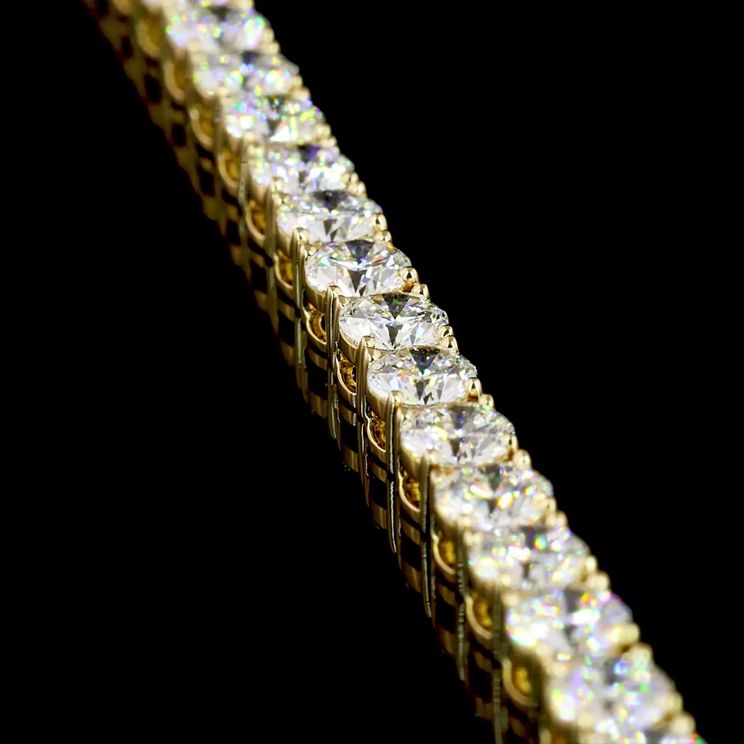 0.43 Cts 14k Yellow Gold Round Shape Tennis Bracelet - Image 2