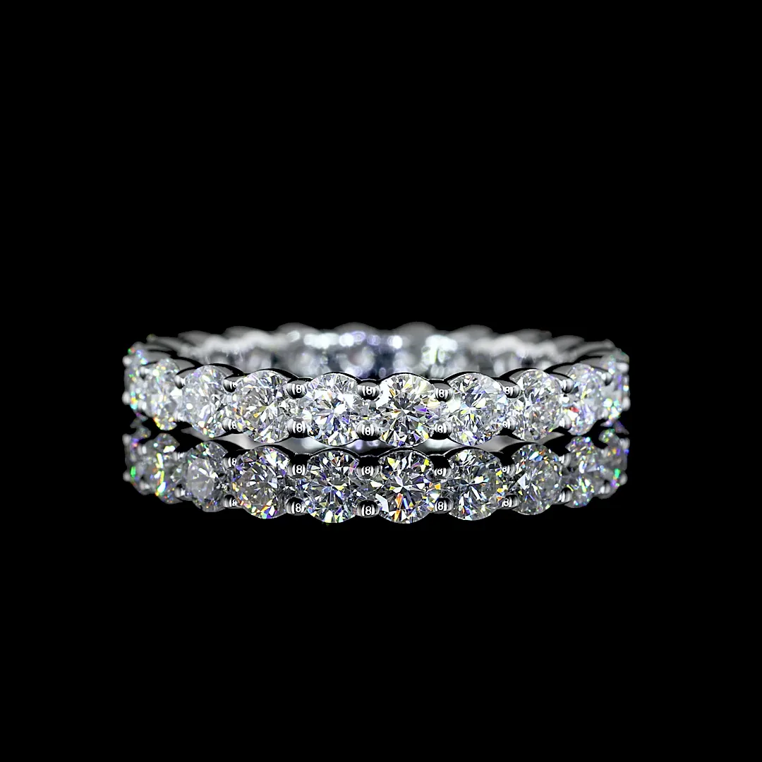 1.37 Cts 18k White Gold Round Shape Eternity Band Eternity Band - Video