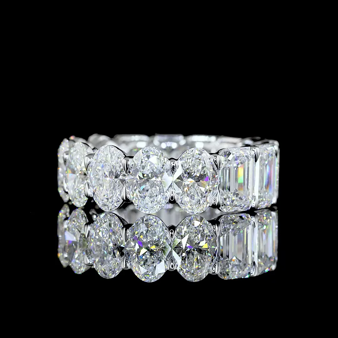 9.97 Cts 14k White Gold Mix Shape Eternity Band Eternity Band - Video