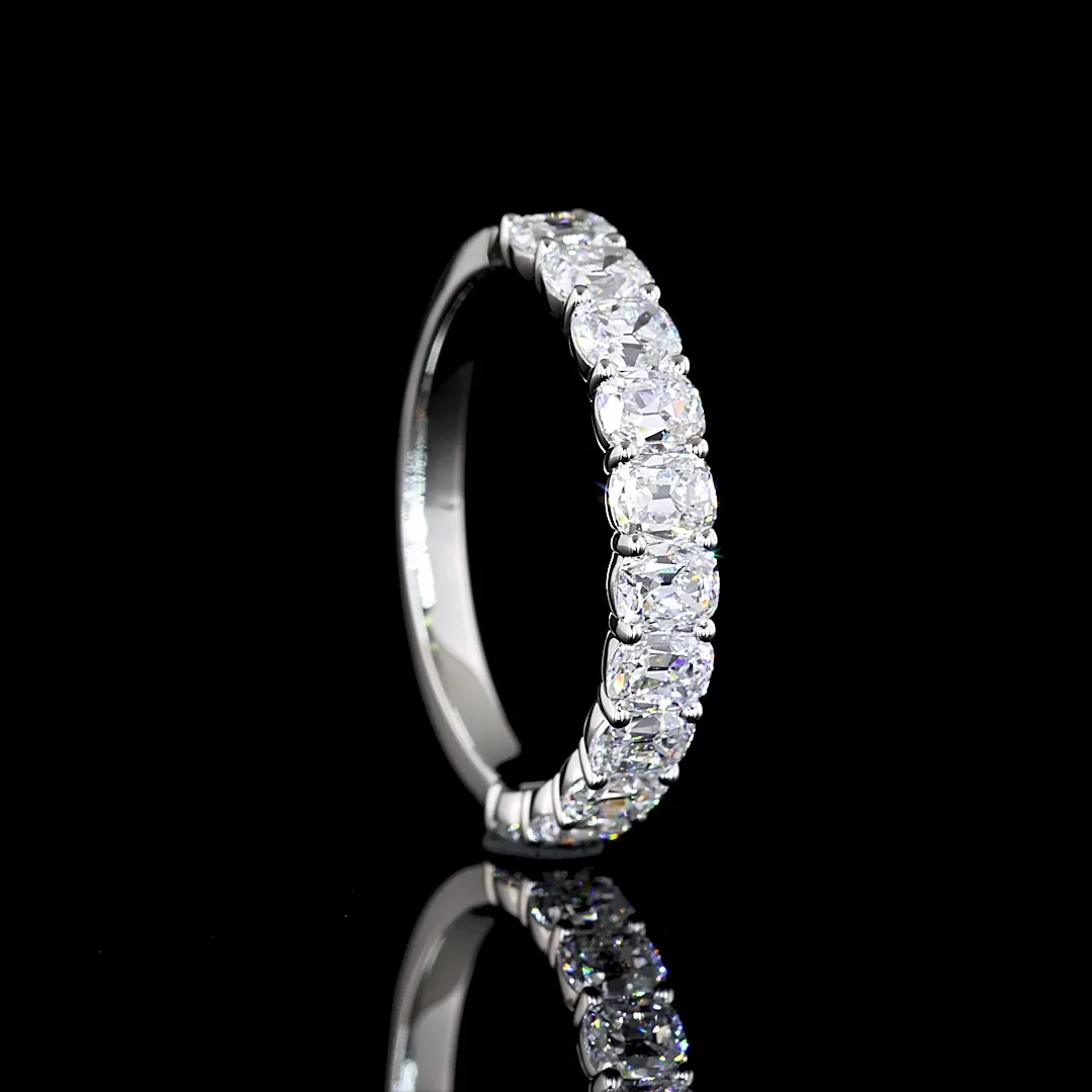 1.78 Cts Platinum Antique Cushion Shape Half Eternity Eternity Band - Image 2