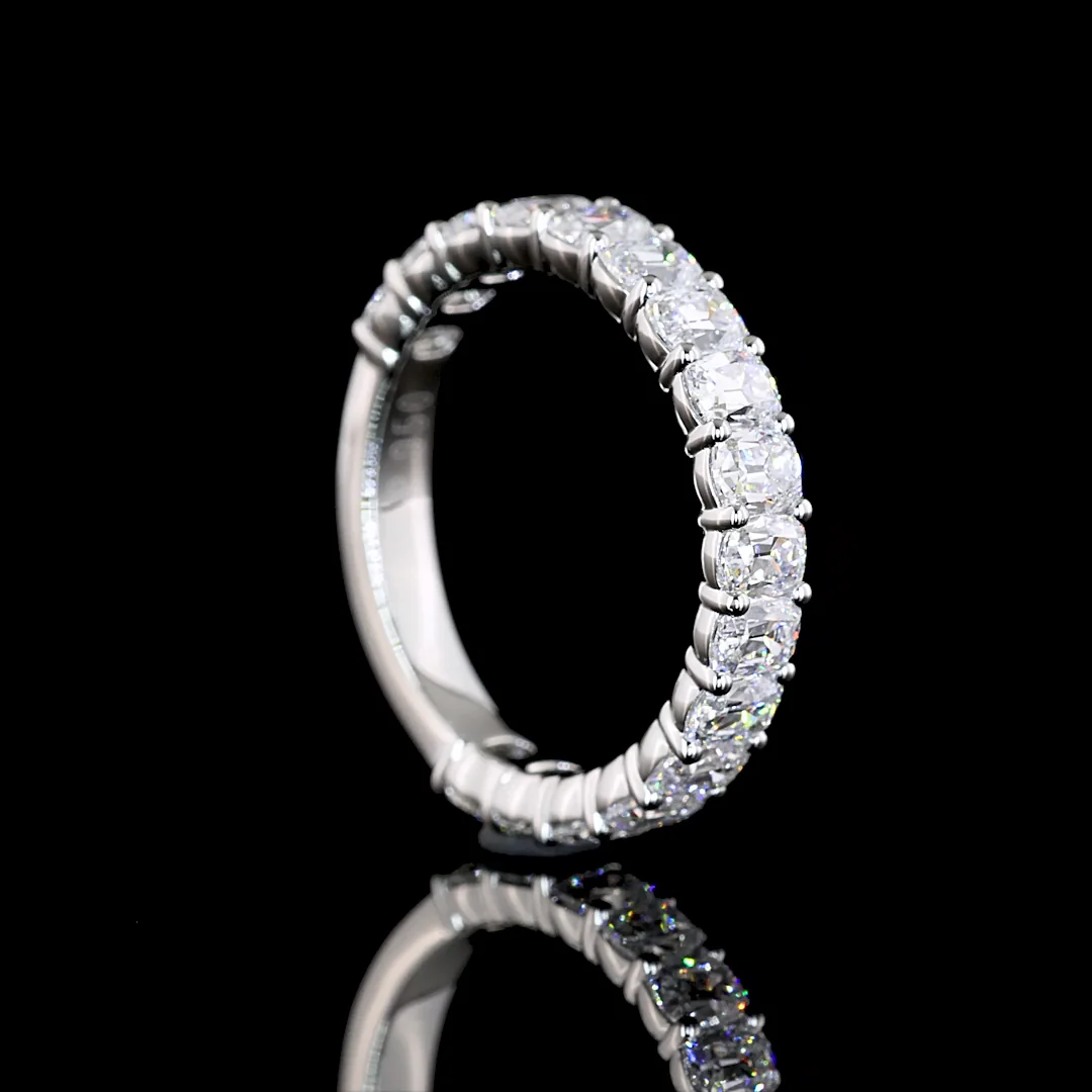 1.78 Cts Platinum Antique Cushion Shape 3/4 Band Eternity Band - Image 2