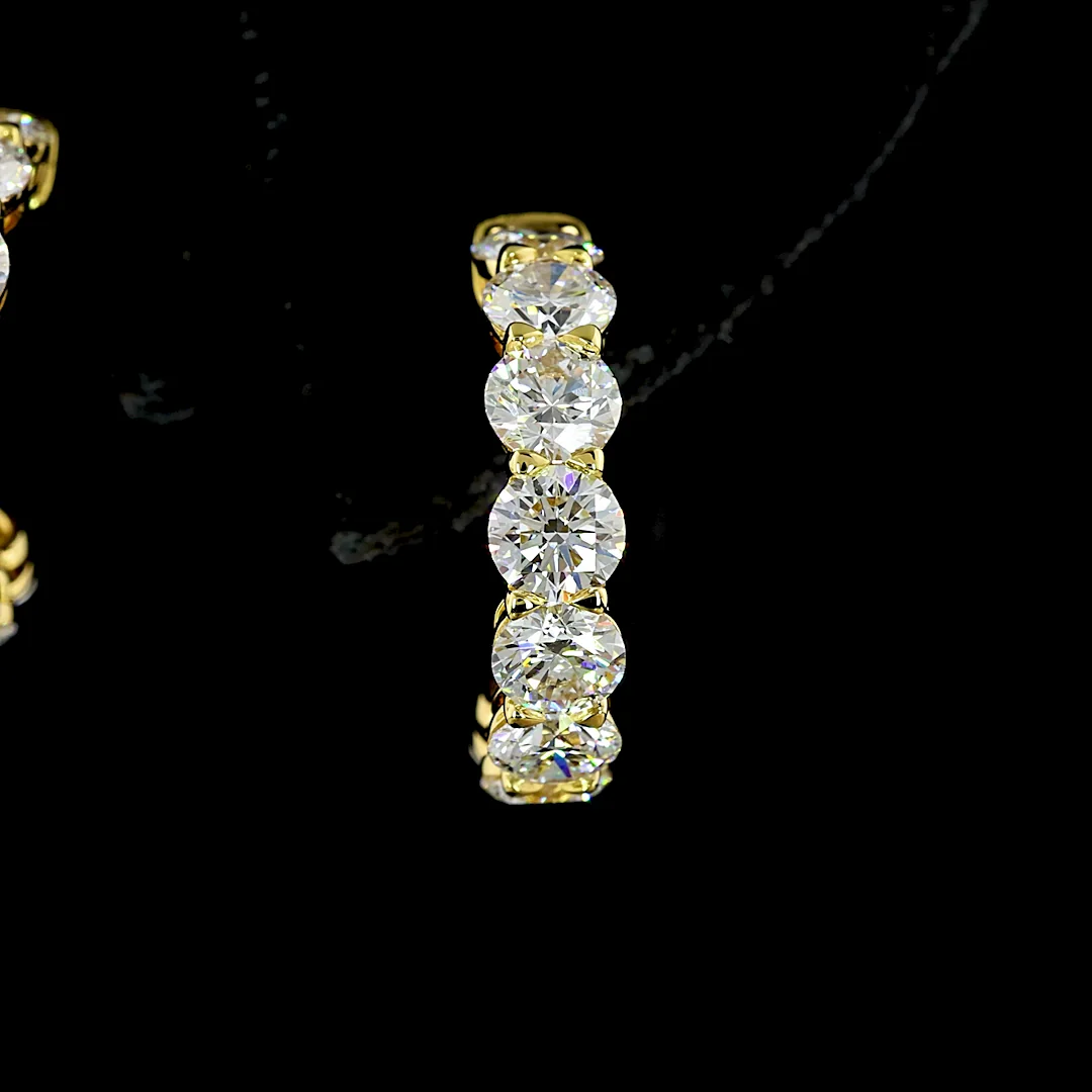 2.82 Cts 14k Yellow Gold Round Shape C Hoops Earring - Image 3