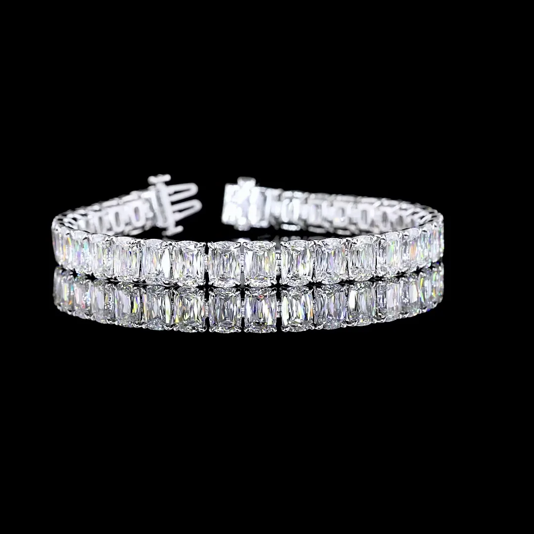 35.77 Cts Platinum Radiant Modified Shape Tennis Bracelet - Video