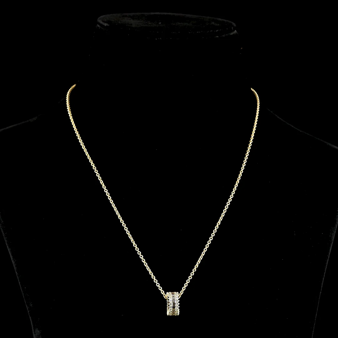 1.22 Cts 14k Yellow Gold Baguette Shape Pendant Pendant - Video