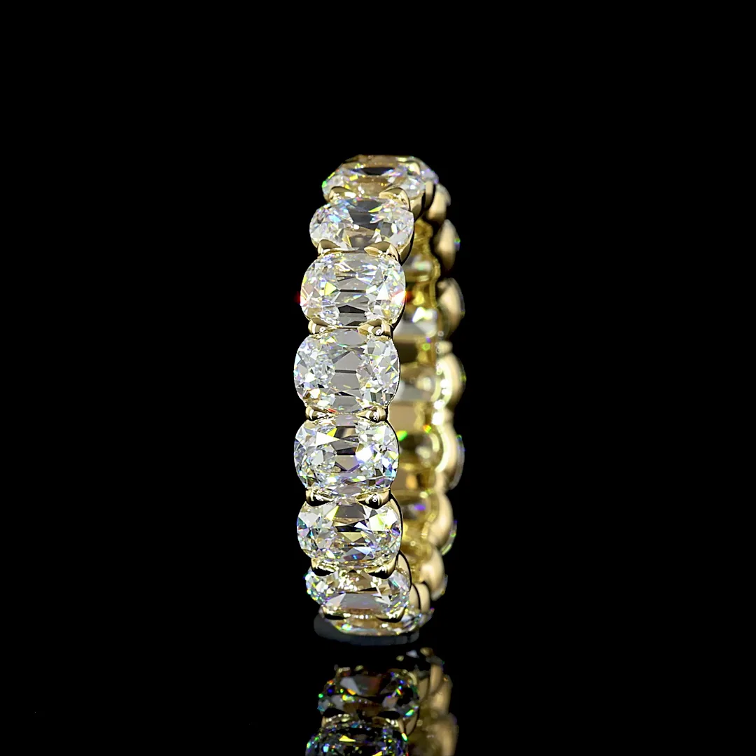 5.82 Cts 14k Yellow Gold Antique Cushion Shape Eternity Band Eternity Band - Image 2