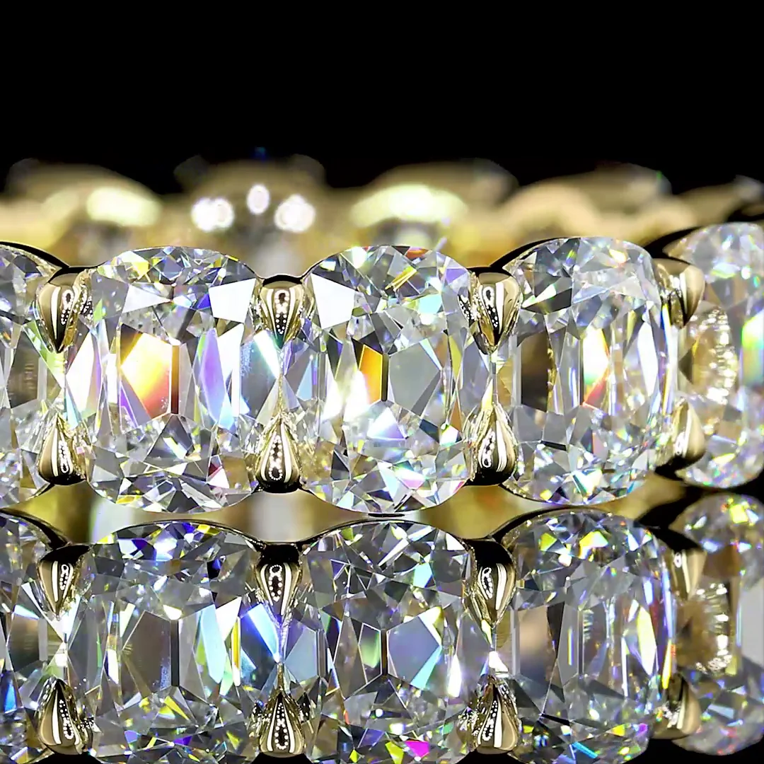 5.82 Cts 14k Yellow Gold Antique Cushion Shape Eternity Band Eternity Band - Image 3