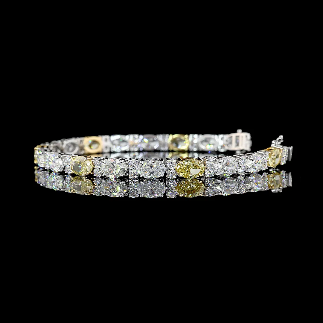 23.17 Cts 14k White Gold Oval Shape Special Bracelet - Image 2
