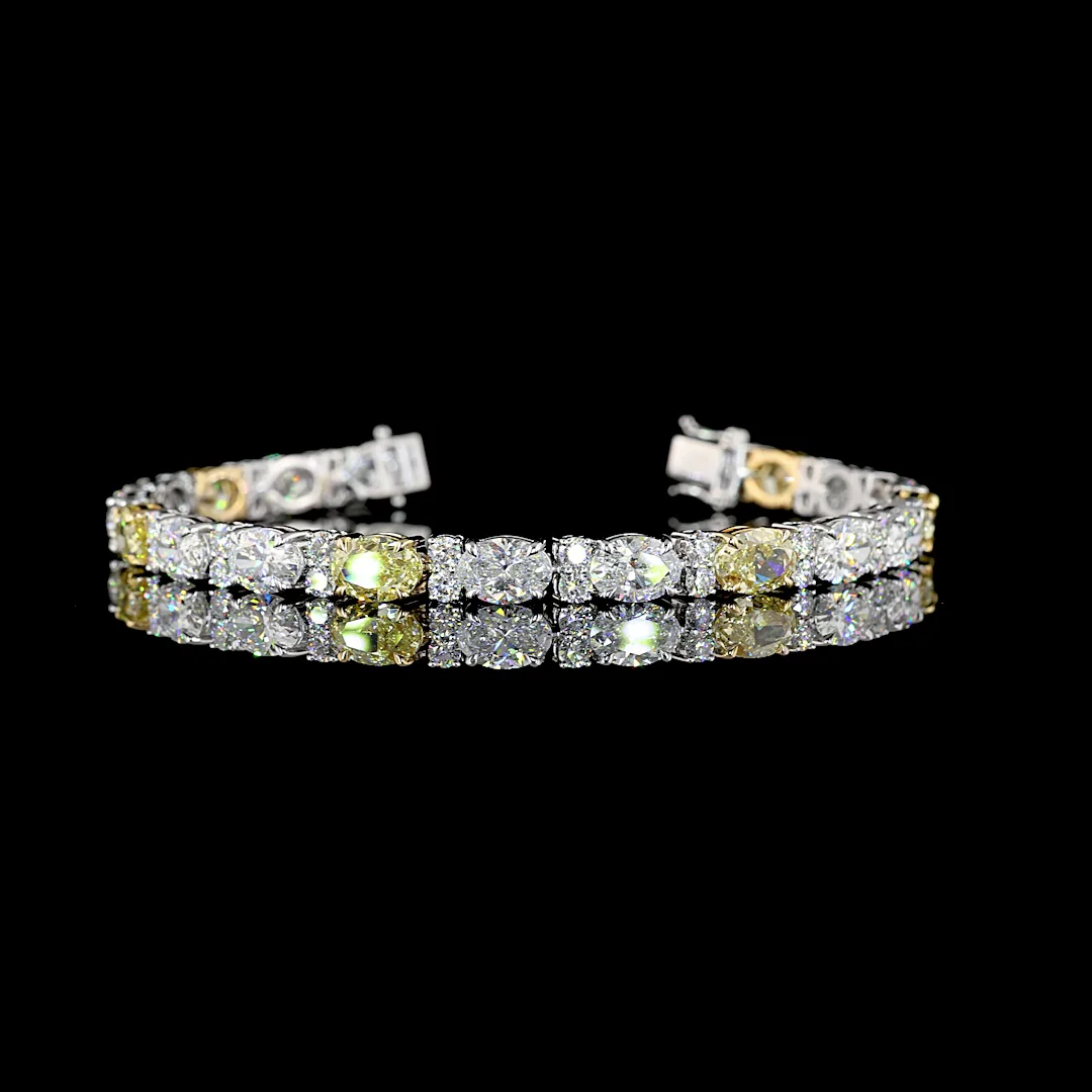 23.17 Cts 14k White Gold Oval Shape Special Bracelet - Video