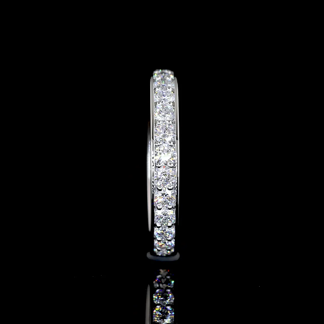 0.77 Cts Platinum Round Shape 3/4 Band Eternity Band - Image 2