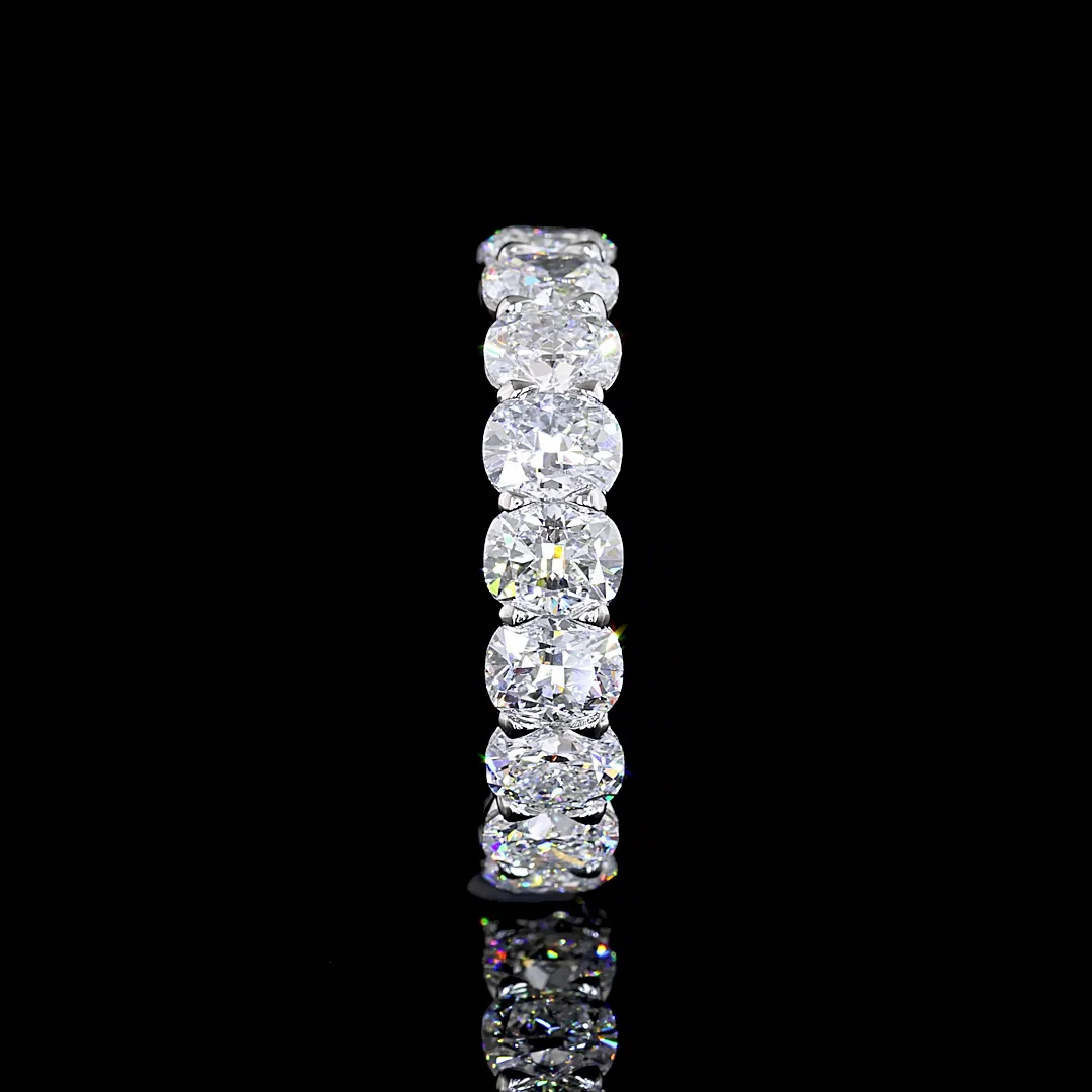 4.27 Cts Platinum Cushion Brilliant Shape 3/4 Band Eternity Band - Image 2