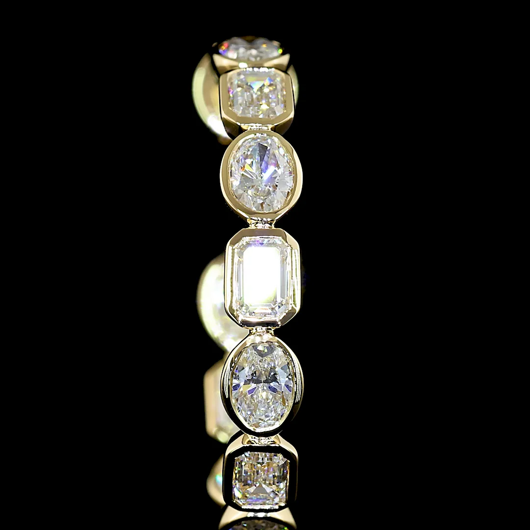 4.44 Cts 14k Yellow Gold Mix Shape C Hoops Earring - Image 2