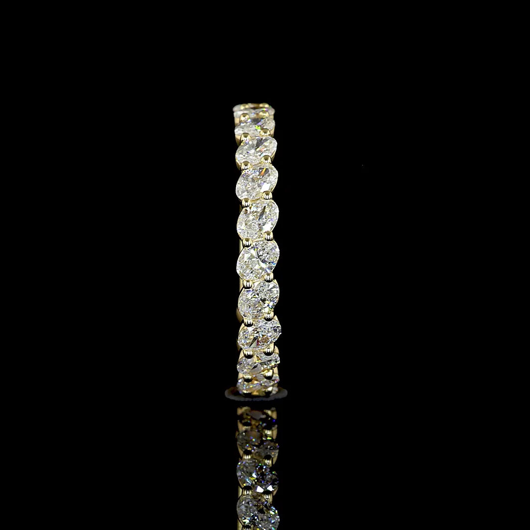 1.11 Cts 14k Yellow Gold Oval Shape 3/4 Band Eternity Band - Image 2