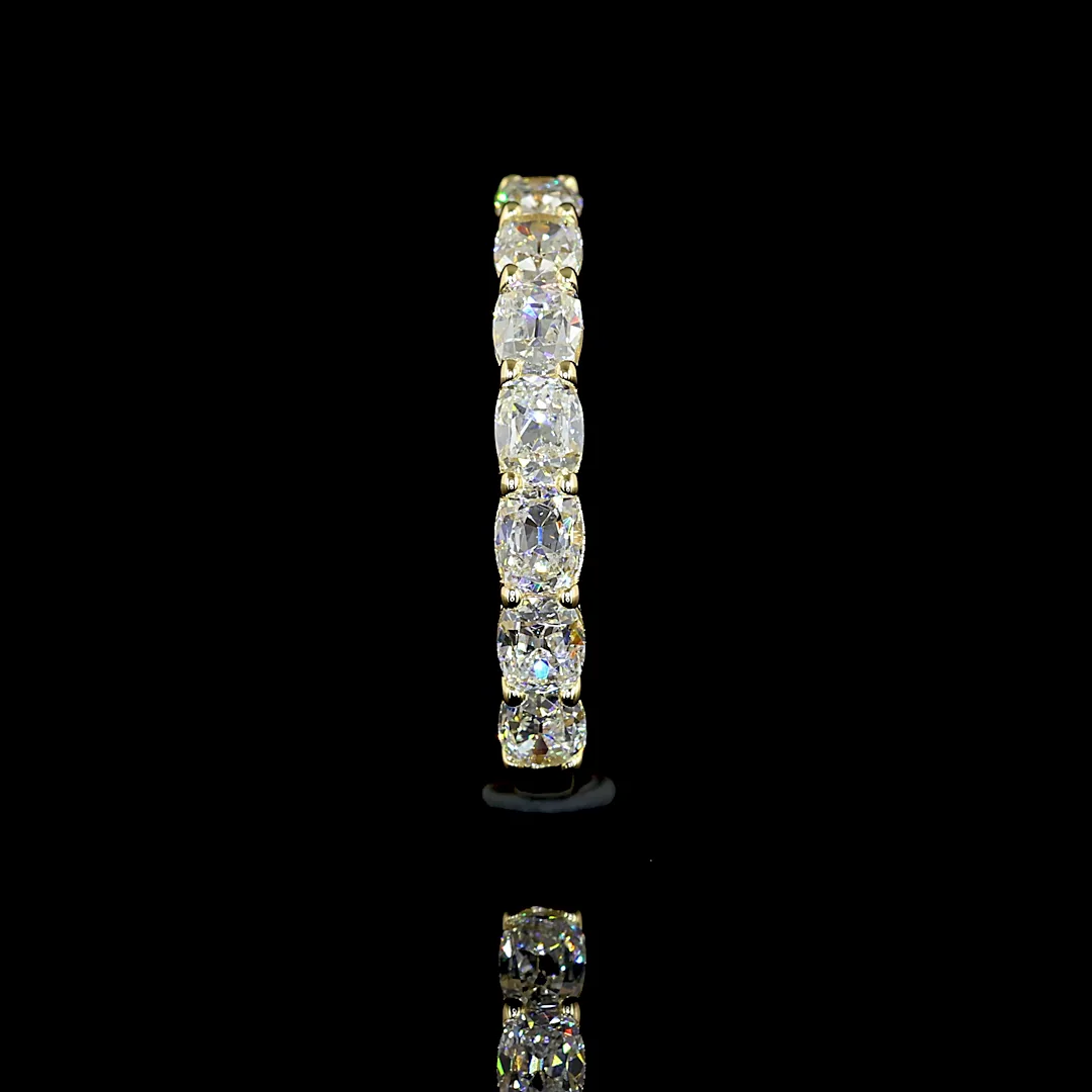 0.75 Cts 14k Yellow Gold Antique Cushion Shape 7 Stones Eternity Band - Image 2