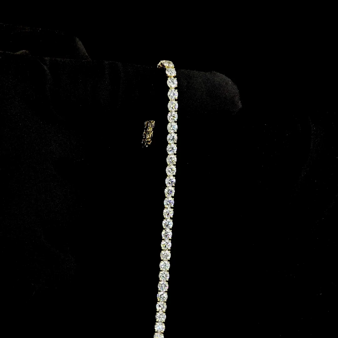 8.06 Cts 14k Yellow Gold Round Shape Tennis Bracelet - Image 3