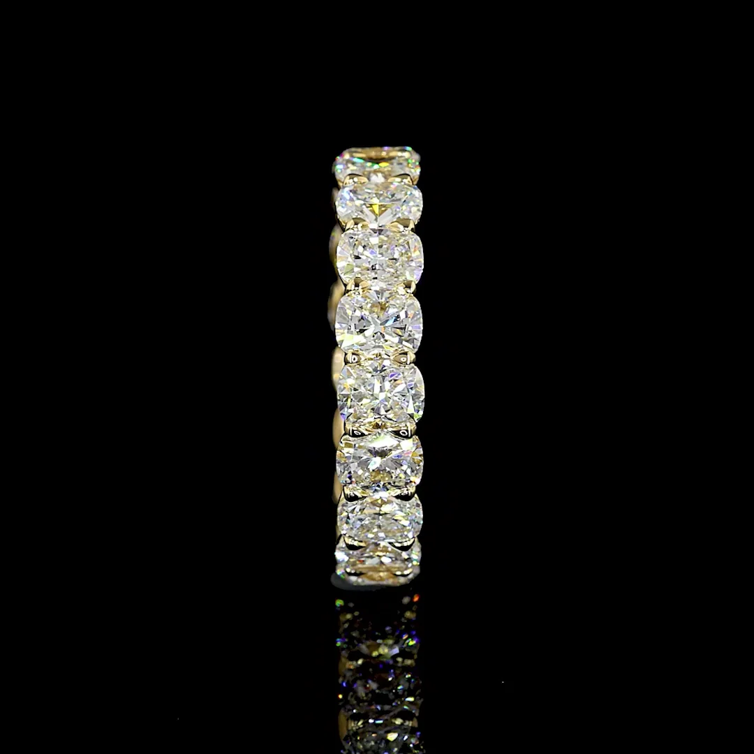 4.42 Cts 14k Yellow Gold Cushion Brilliant Shape Eternity Band Eternity Band - Image 4