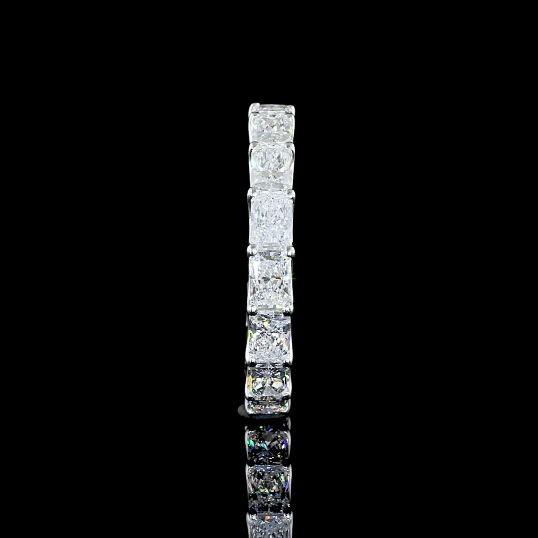 2.64 Cts Platinum Radiant Shape 3/4 Band Eternity Band - Image 2