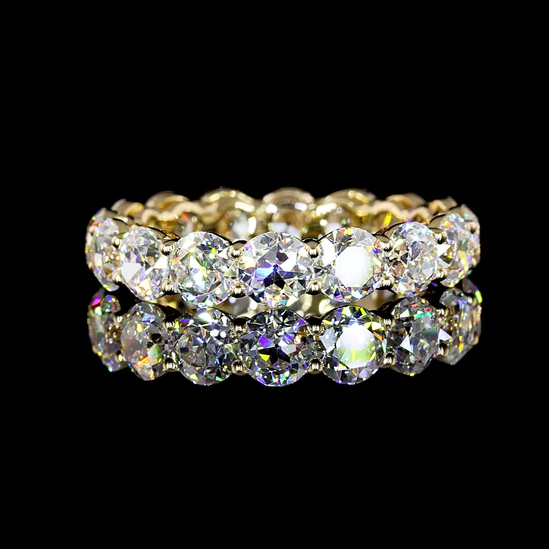 4.31 Cts 14k Yellow Gold Old European Brilliant Shape Eternity Band Eternity Band - Video