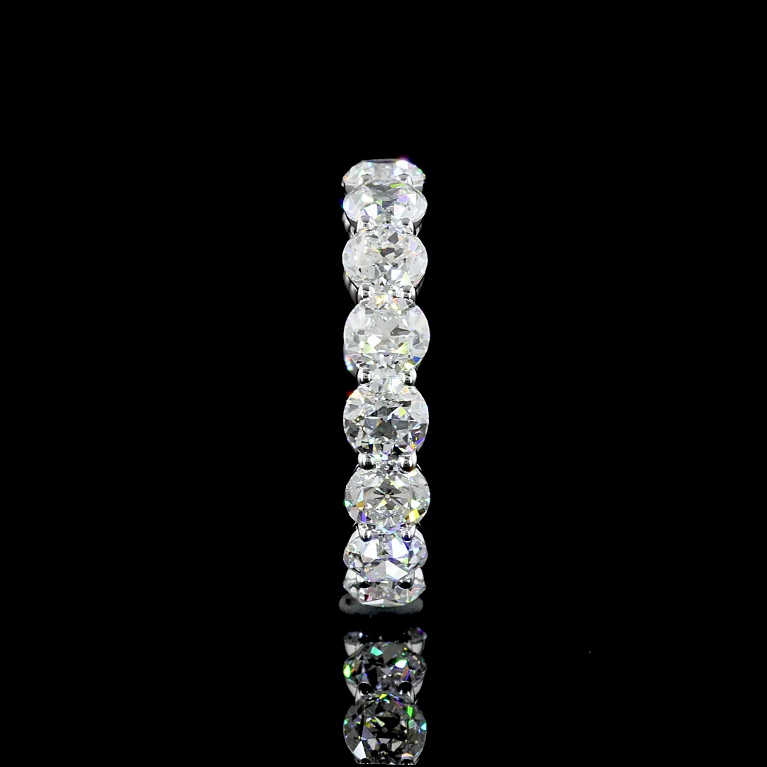 4.34 Cts 14k White Gold Old European Brilliant Shape Eternity Band Eternity Band - Image 3