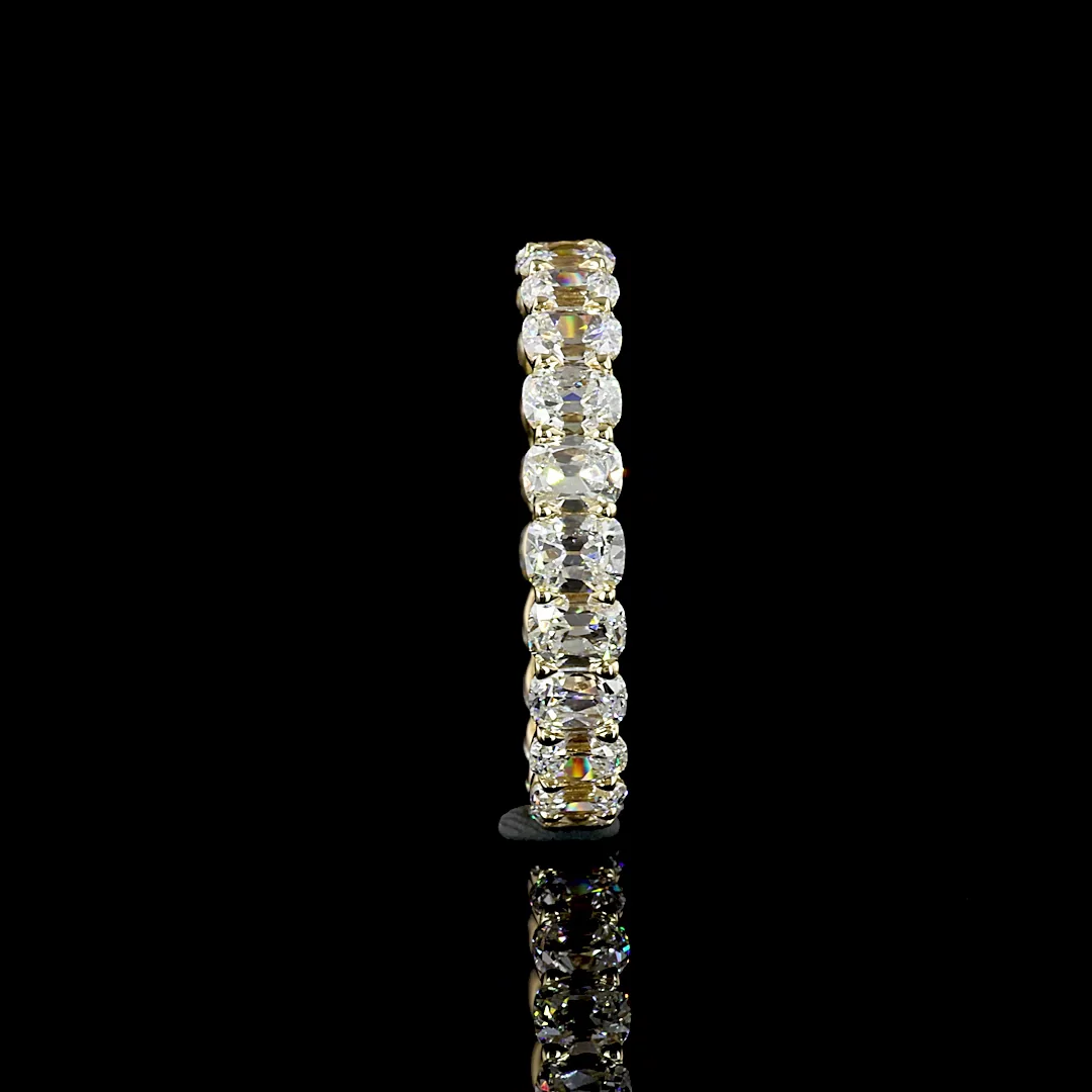3.37 Cts 14k Yellow Gold Antique Cushion Shape Eternity Band Eternity Band - Image 3