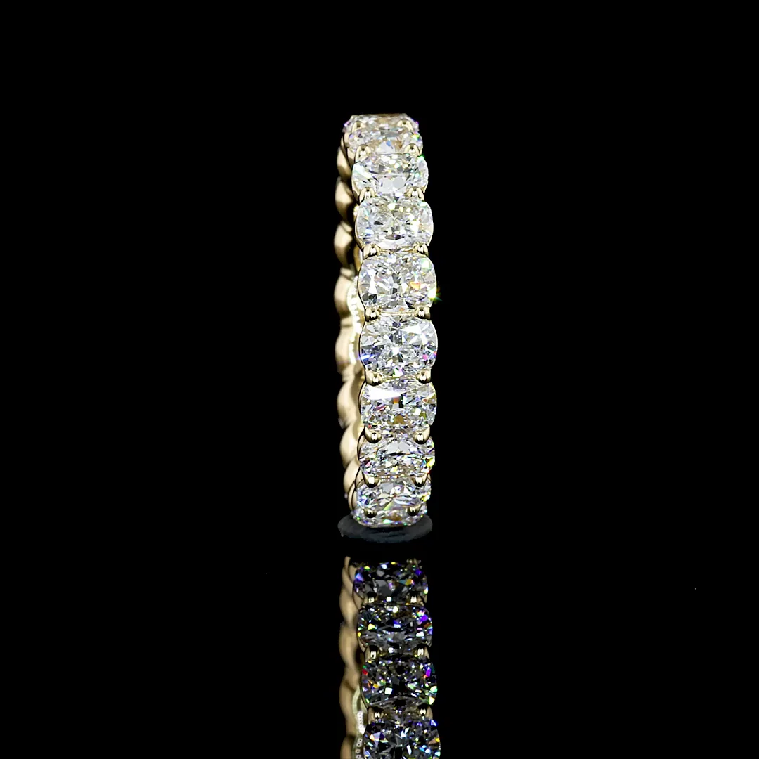 3.58 Cts 14k Yellow Gold Cushion Brilliant Shape Eternity Band Eternity Band - Image 3