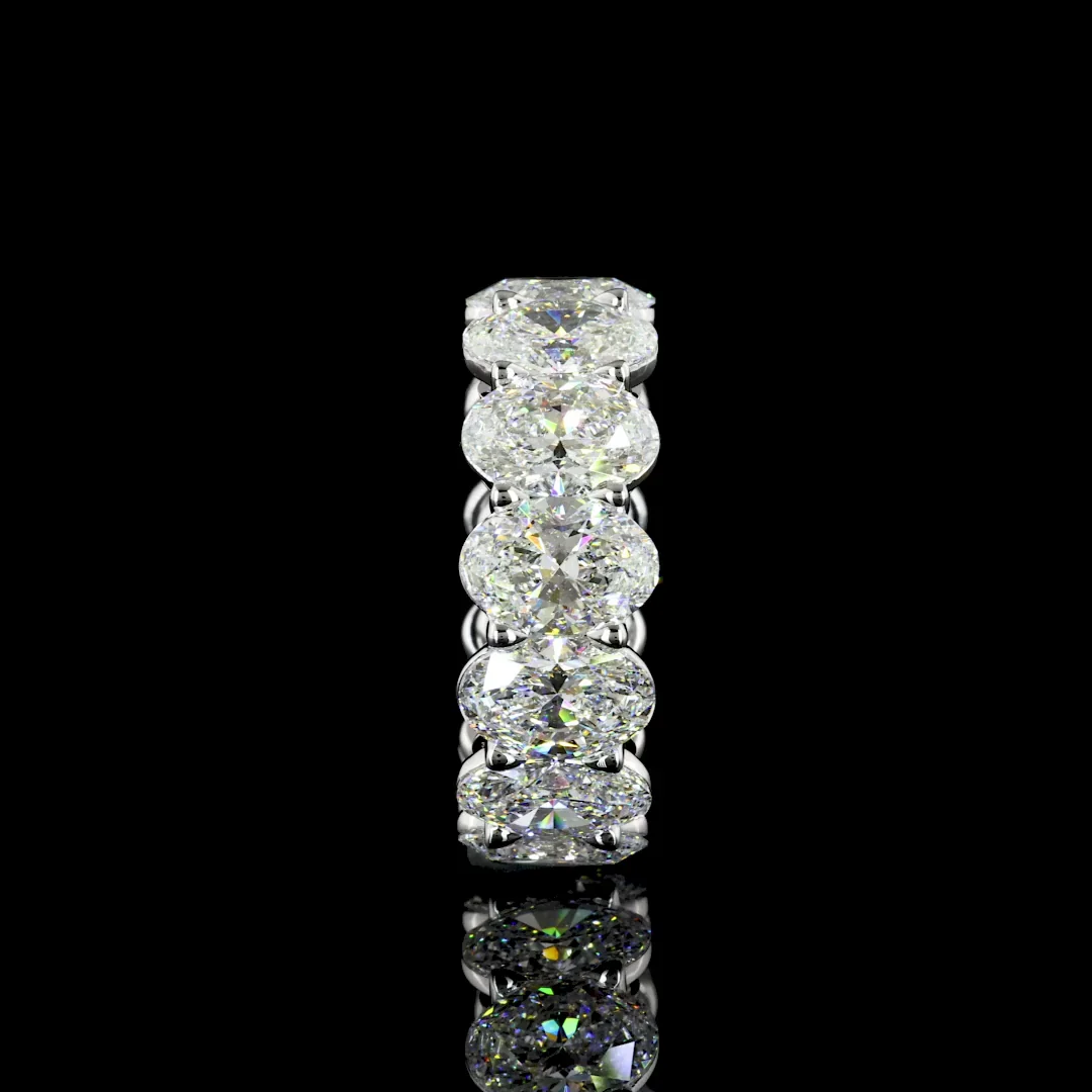 13.14 Cts 18k White Gold Oval Shape Eternity Band Eternity Band - Image 3