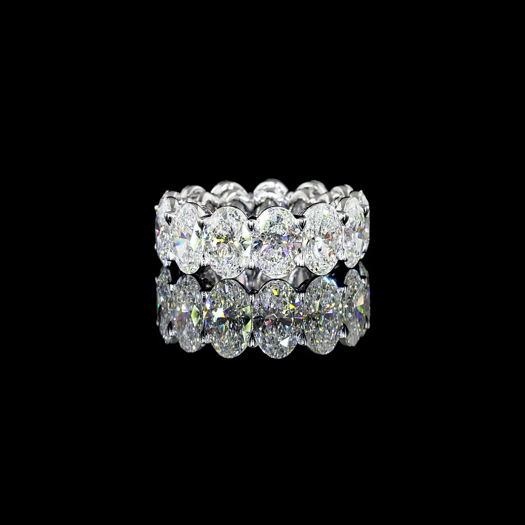 13.14 Cts 18k White Gold Oval Shape Eternity Band Eternity Band - Video