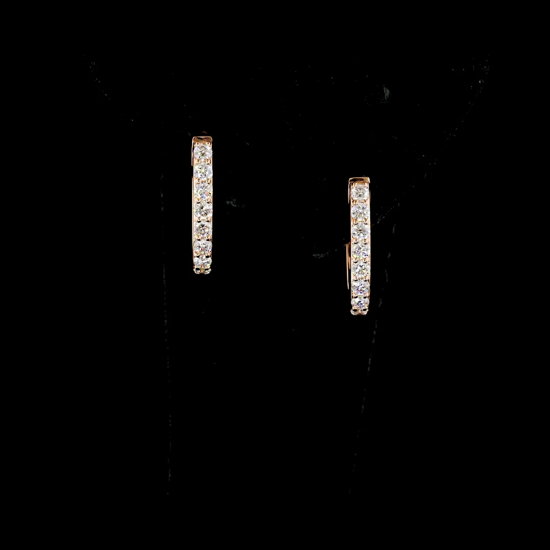 0.45 Cts 18k Rose Gold Round Shape Huggies Earring - Image 2
