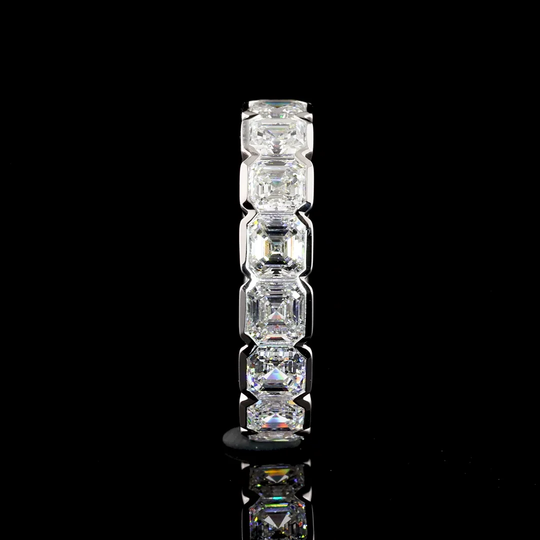 4.72 Cts 14k White Gold Asscher Shape Eternity Band Eternity Band - Image 4