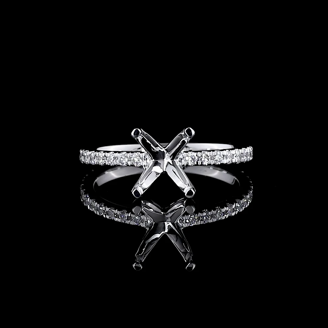 1.94 Cts 18k White Gold Round Shape Solitaire Diamond Shank Ring - Video
