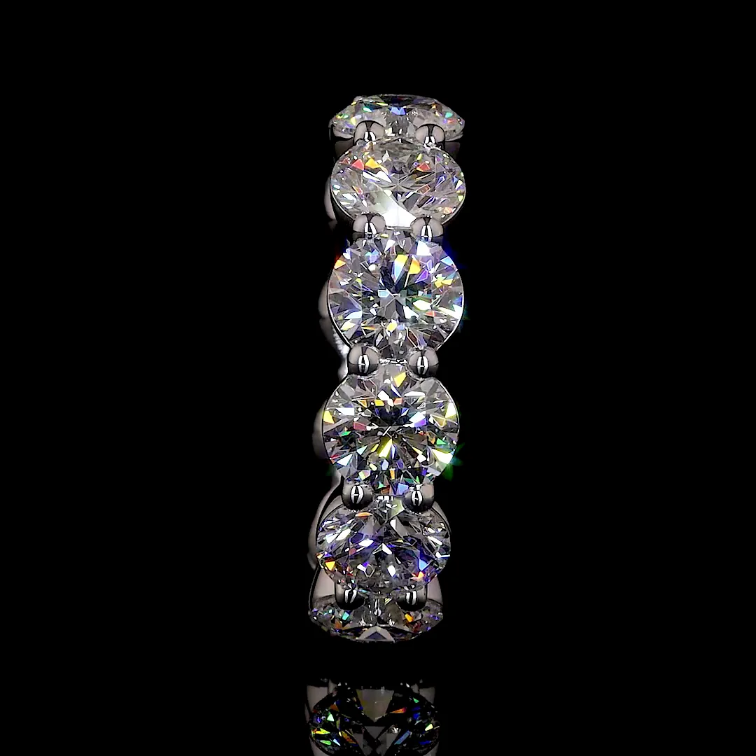 8.08 Cts 14k White Gold Round Shape Eternity Band Eternity Band - Image 3