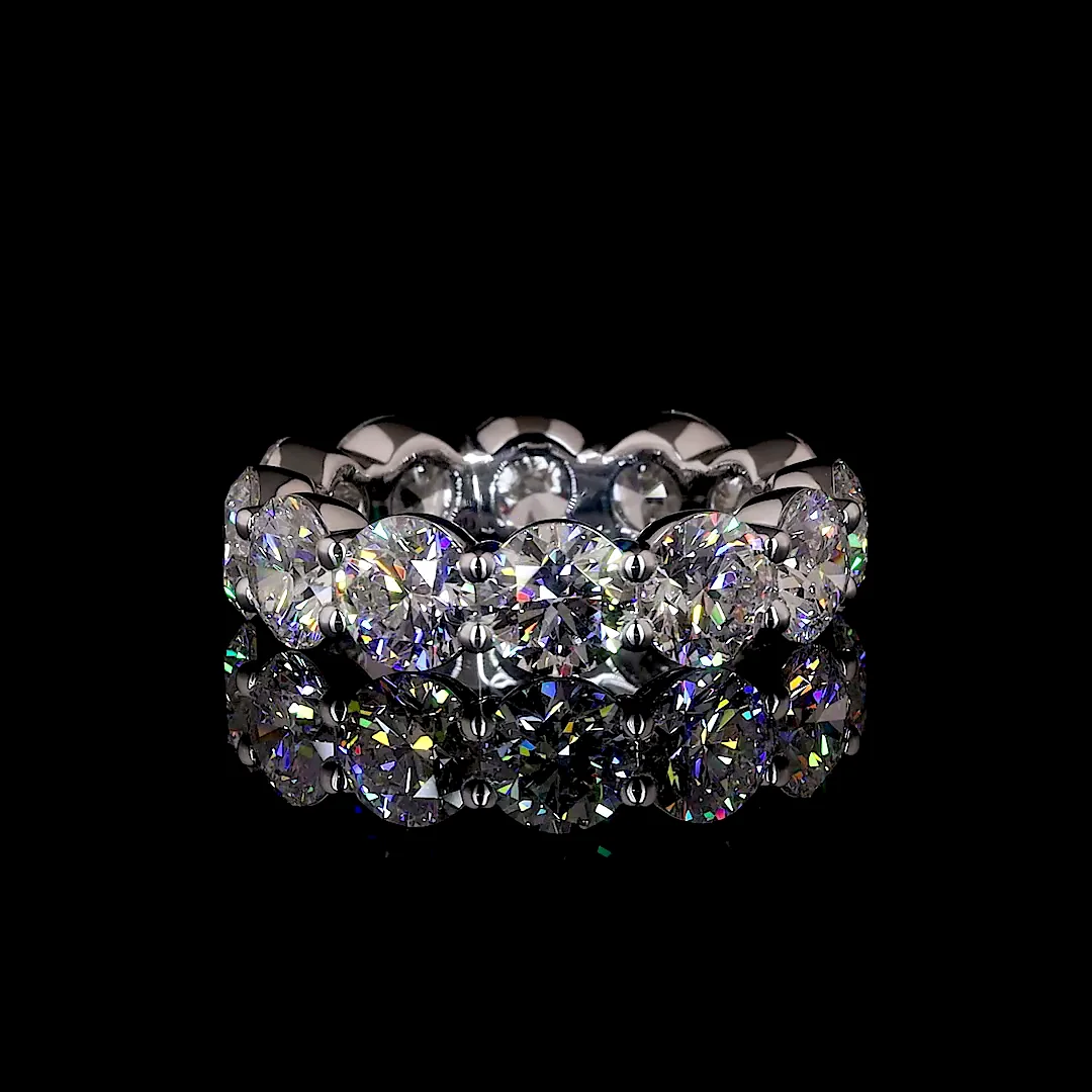 8.08 Cts 14k White Gold Round Shape Eternity Band Eternity Band - Video