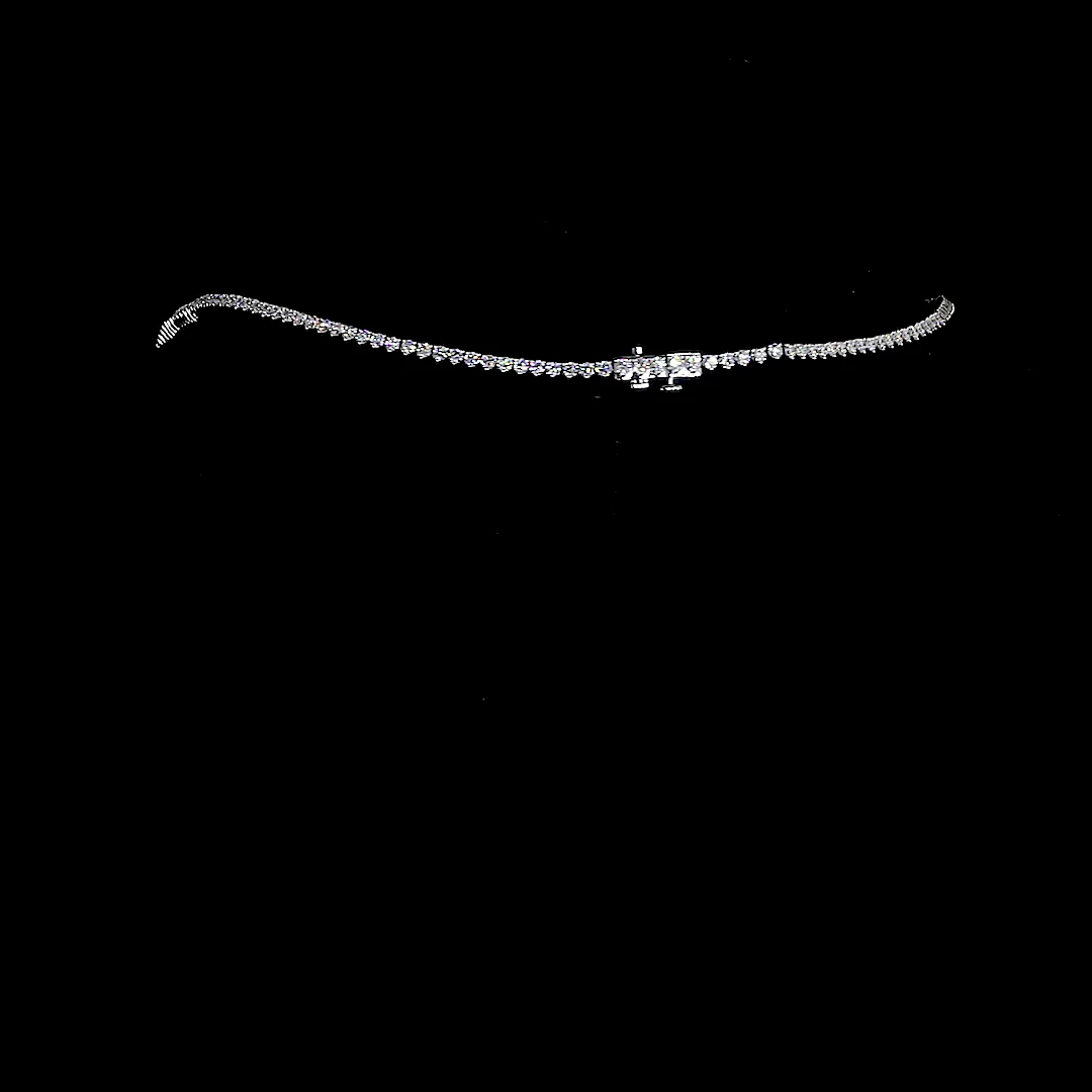 12.96 Cts 14k White Gold Round Shape Riviera Necklace - Image 2