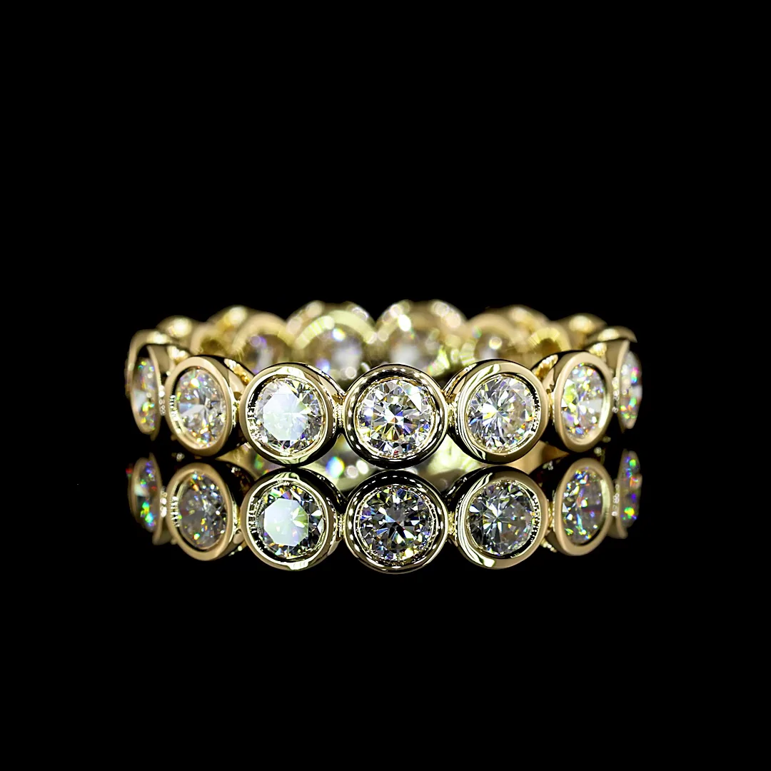 1.55 Cts 14k Yellow Gold Round Shape Eternity Band Eternity Band - Video