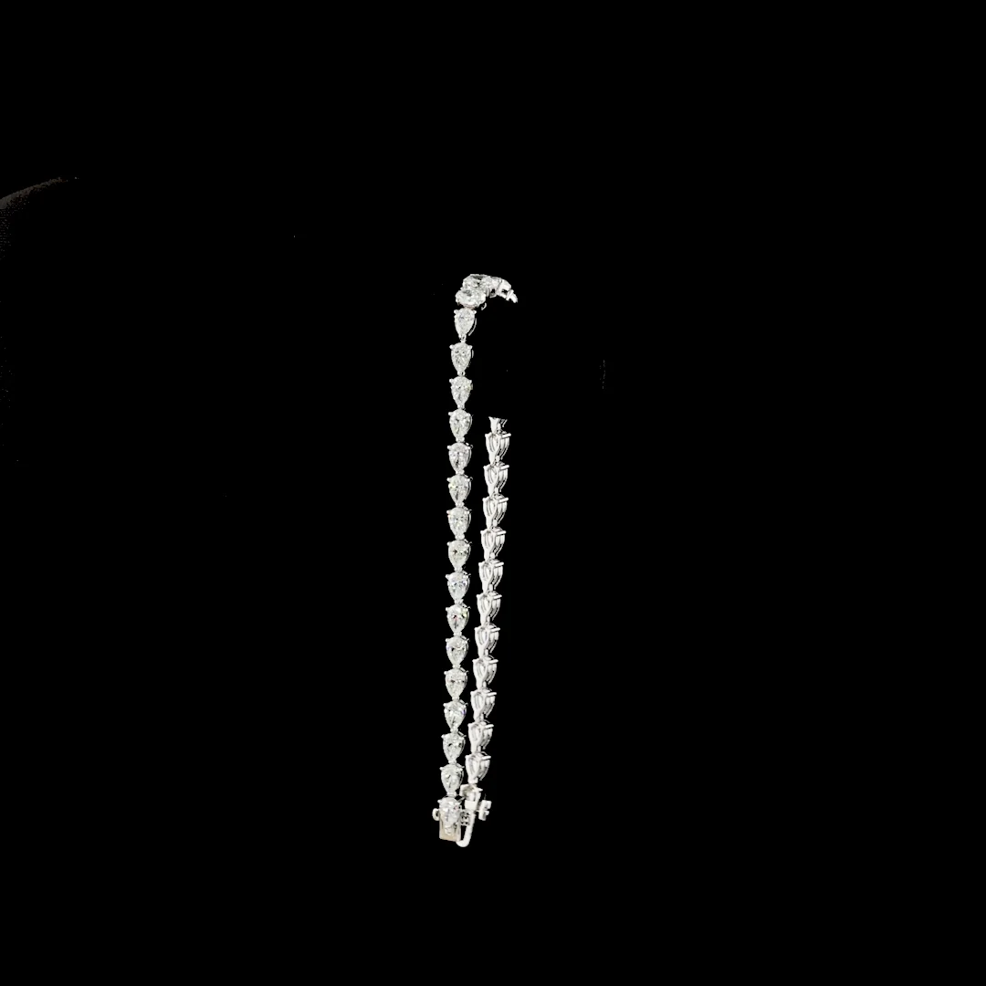 6.34 Cts 14k White Gold Oval Shape Tennis Bracelet - Image 3