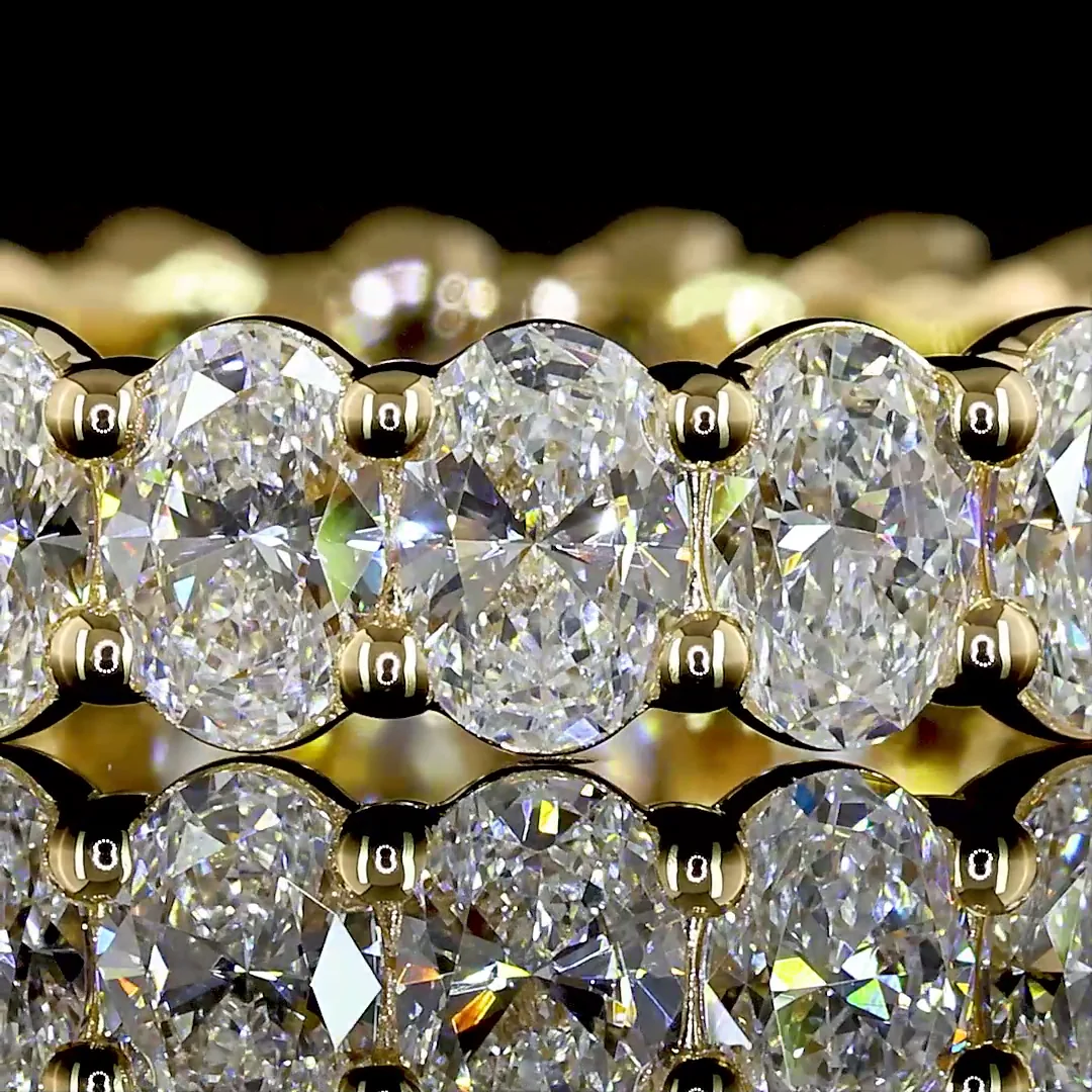 2.97 Cts 18k Yellow Gold Oval Shape Eternity Band Eternity Band - Image 3