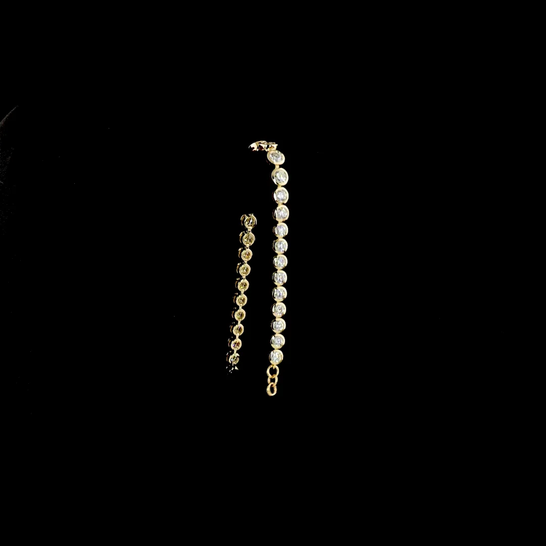 6.31 Cts 14k White Gold Round Shape Riviera Bracelet - Image 3