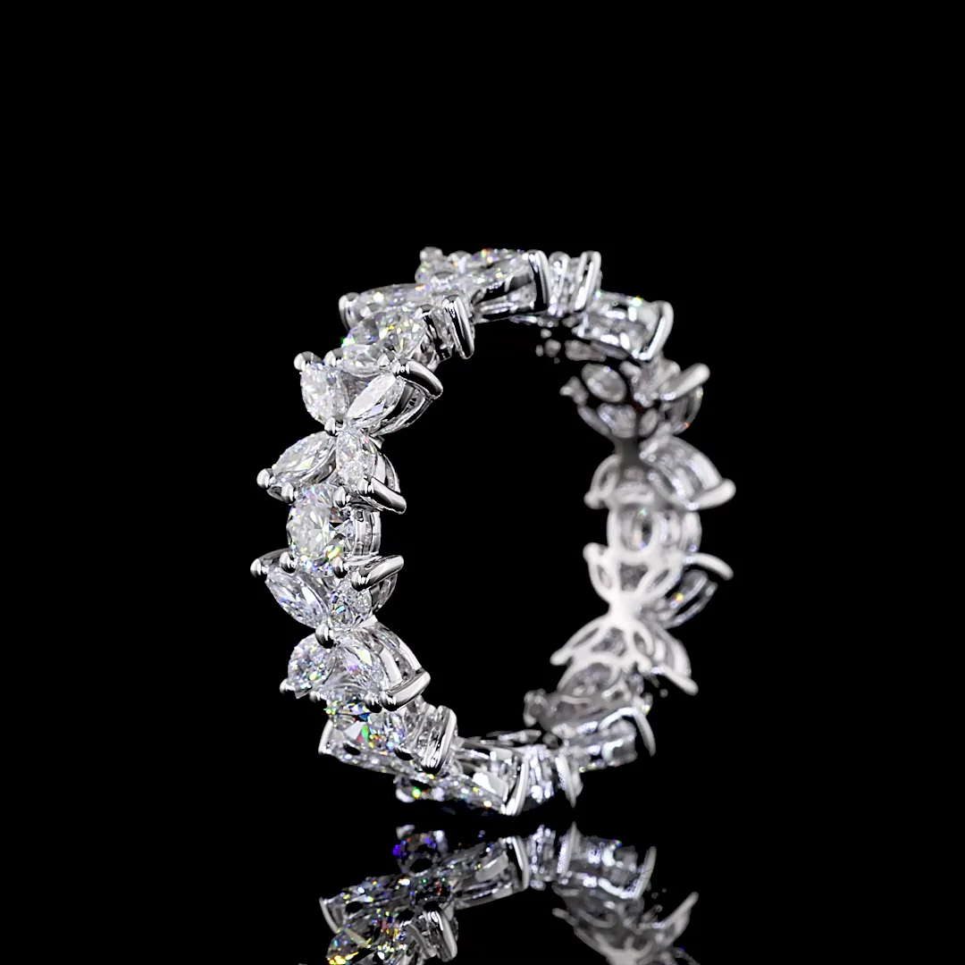 2.34 Cts 14k White Gold Marquise Shape Eternity Band Eternity Band - Image 4