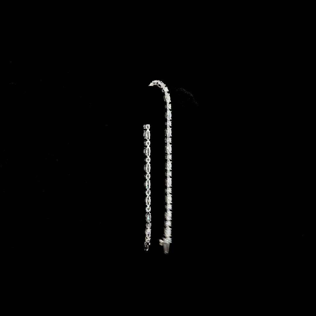 4.16 Cts 14k White Gold Marquise Shape Tennis Bracelet - Image 3