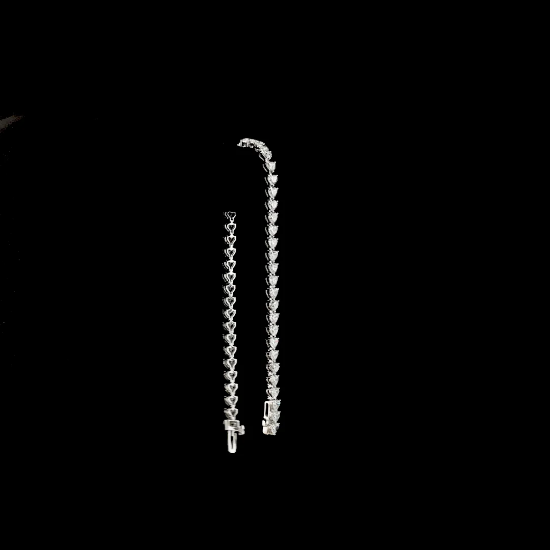 6.96 Cts 14k White Gold Mix Shape Tennis Bracelet - Image 3