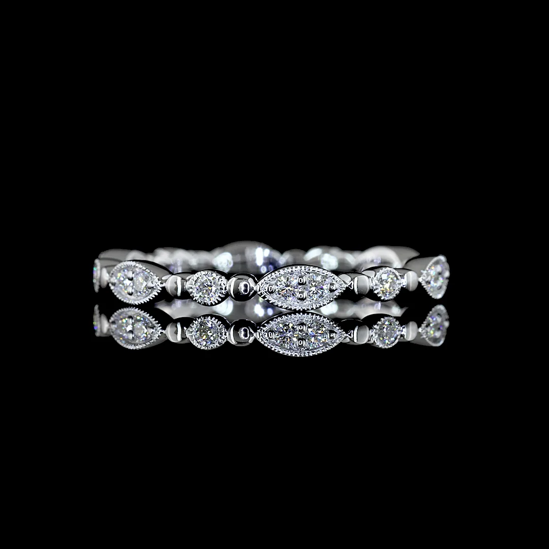0.21 Cts 18k White Gold Round Shape Eternity Band Eternity Band - Video