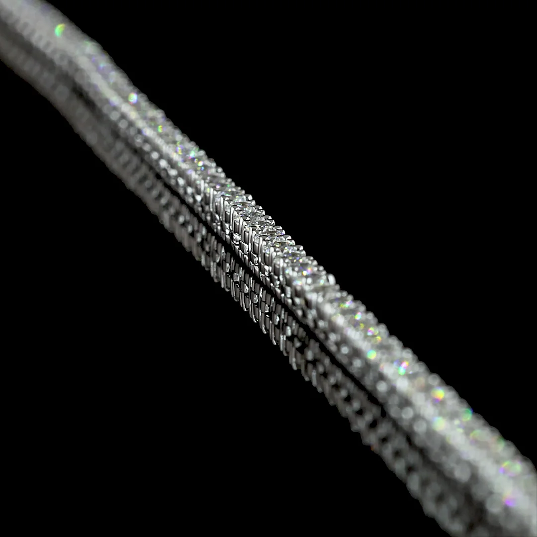 4.69 Cts 14k White Gold Round Shape Tennis Necklace - Image 2