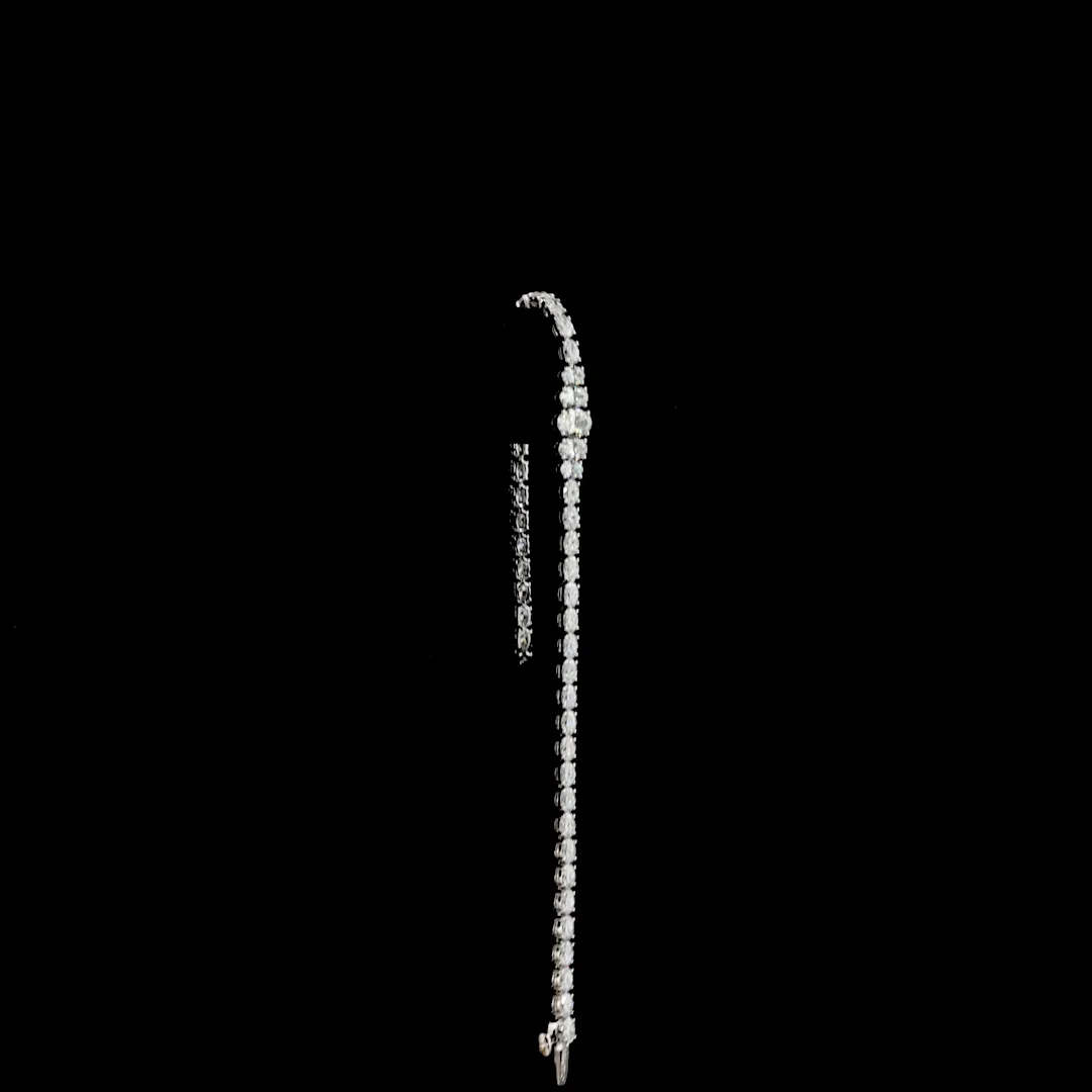 4.59 Cts 14k White Gold Oval Shape Riviera Bracelet - Image 3