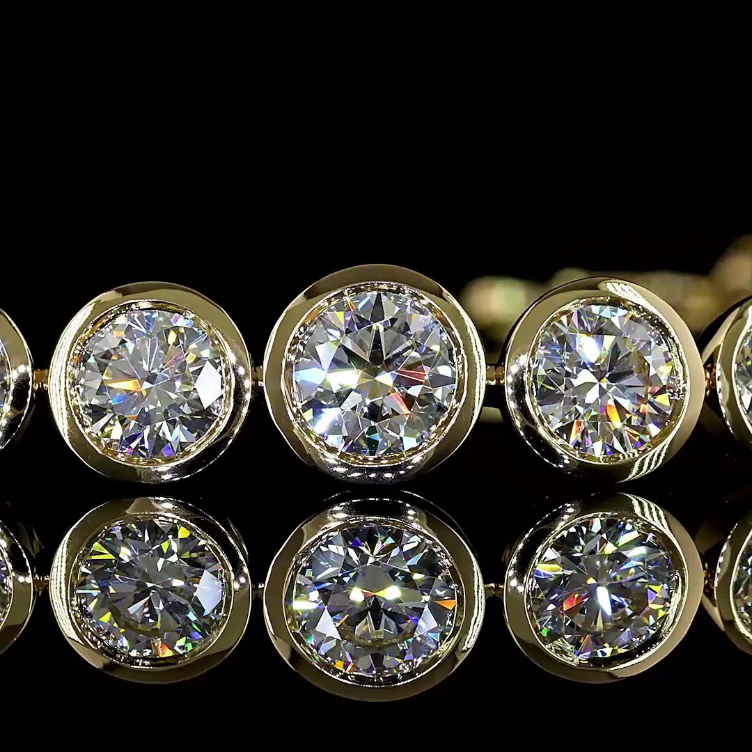 6.18 Cts 14k Yellow Gold Round Shape Tennis Bracelet - Image 2