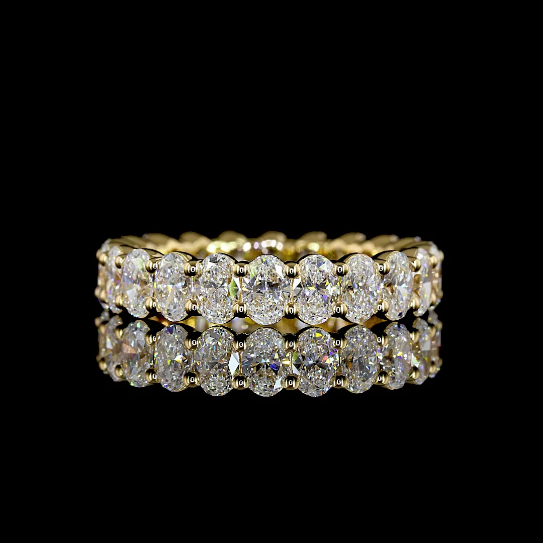 3.03 Cts 18k Yellow Gold Oval Shape Eternity Band Eternity Band - Video