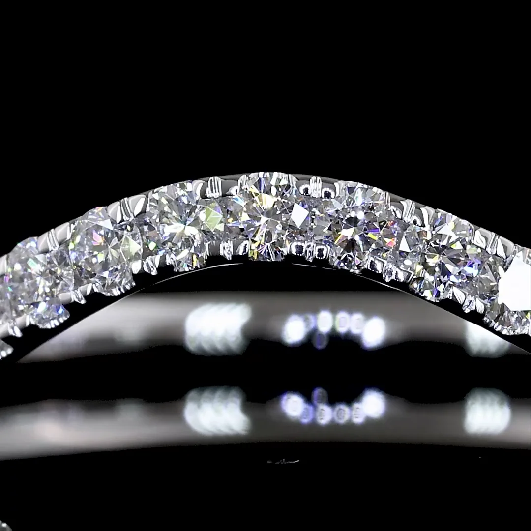 0.47 Cts 14k White Gold Round Shape 3/4 Band Eternity Band - Image 3