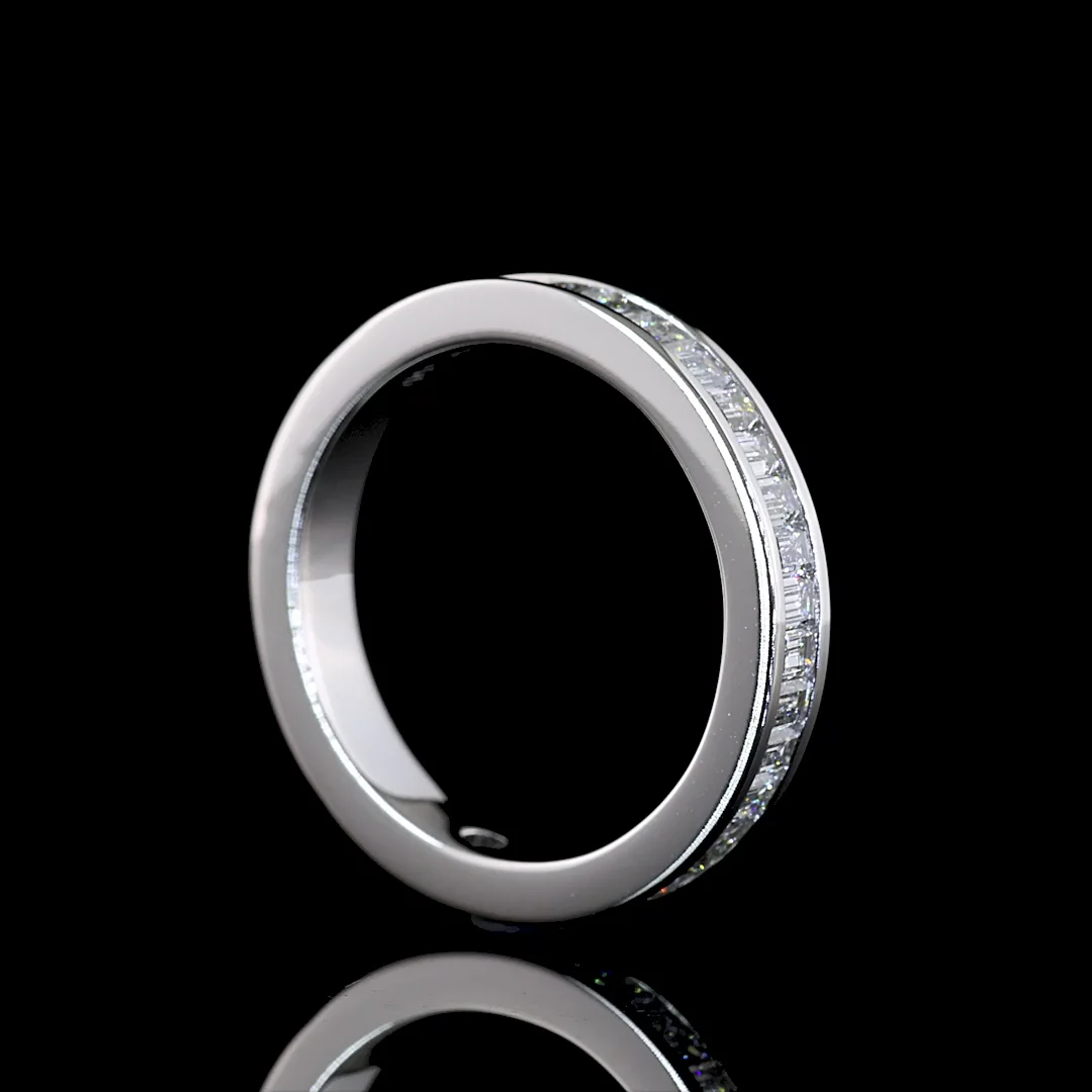 1.04 Cts 14k White Gold Baguette Shape 3/4 Band Eternity Band - Image 2