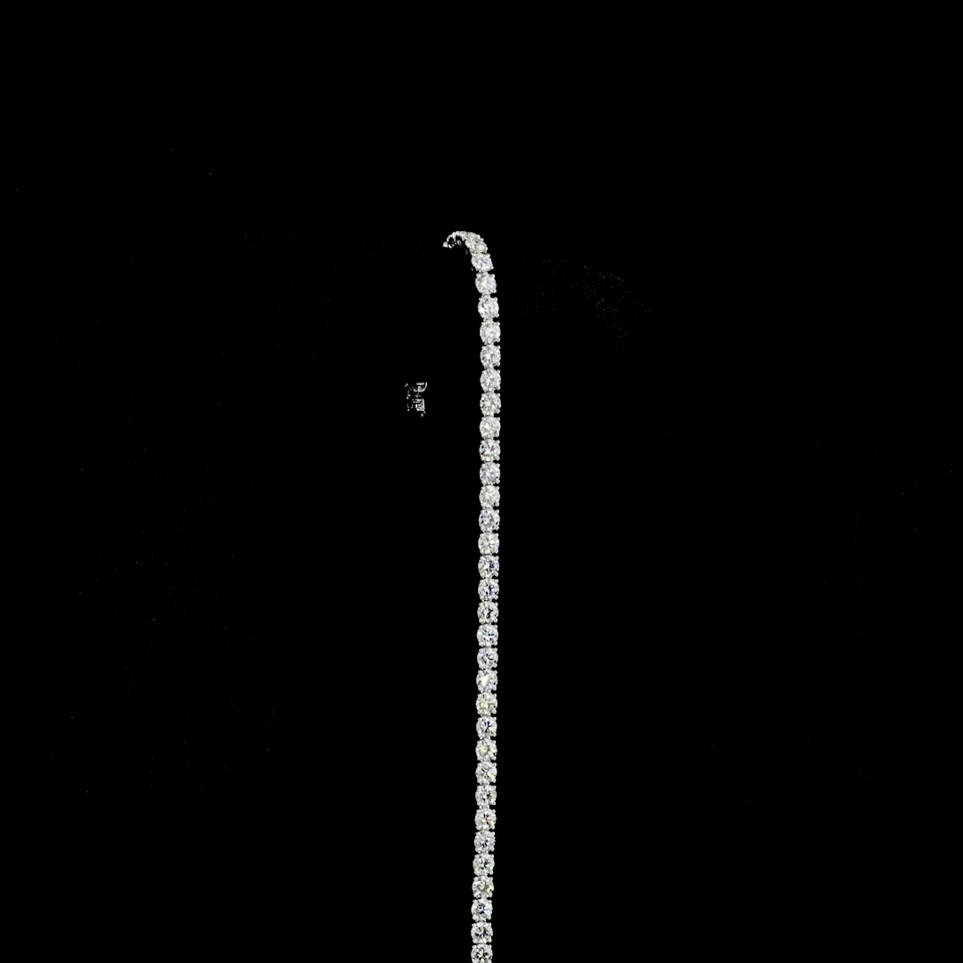 5 Cts 18k Yellow Gold Round Shape Tennis Bracelet - Image 3